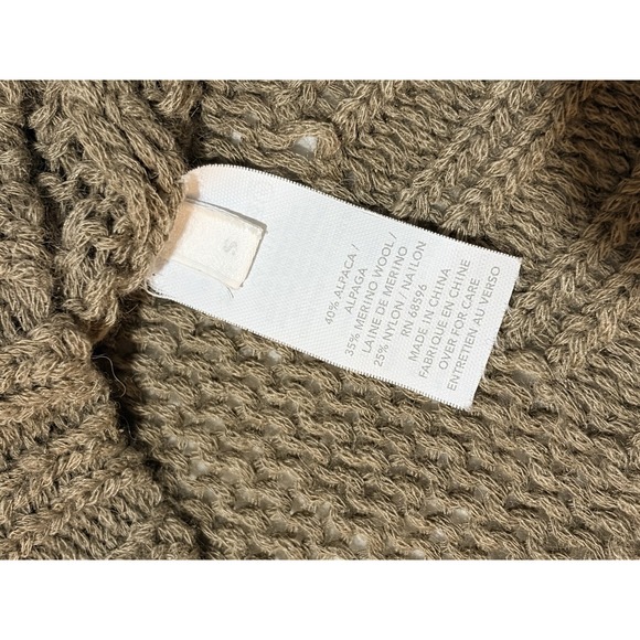 Donna Kara  Alpaca Wool Poncho Sweater Size S Oversized Women Beige Brown - Picture 3 of 5